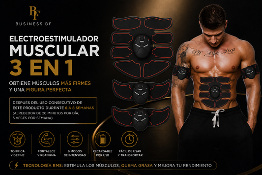 ELECTRO ESTIMULADOR MUSCULAR 3 En 1